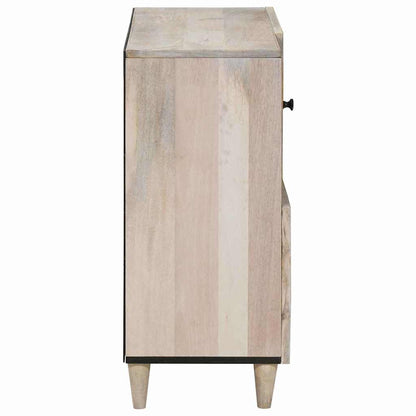 vidaXL Sideboard Bleached White 80 x 33 x 75 cm Solid Mango Wood