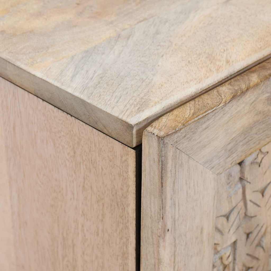 vidaXL Sideboard Bleached White 90 x 33 x 75 cm Solid Mango Wood