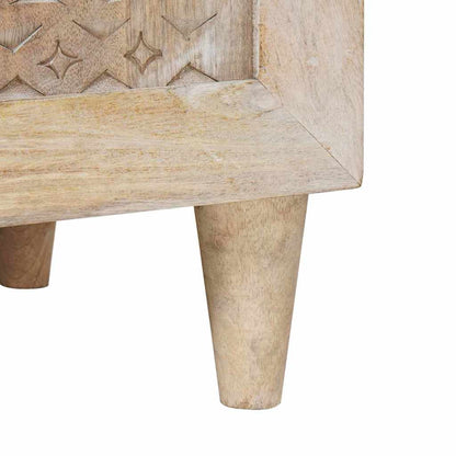 vidaXL Sideboard Bleached White 90 x 33 x 75 cm Solid Mango Wood