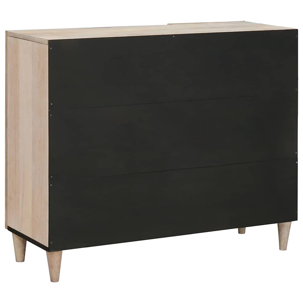 vidaXL Sideboard Bleached White 90 x 33 x 75 cm Solid Mango Wood