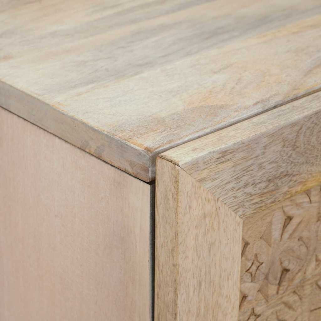 vidaXL Highboard White 40 x 33 x 110 cm Solid mango wood