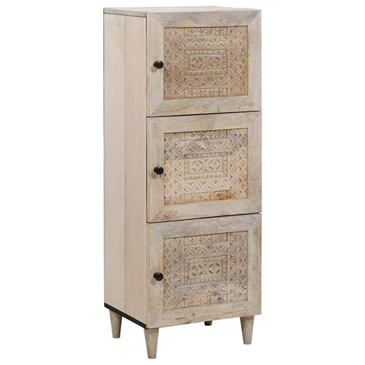 vidaXL Highboard White 40 x 33 x 110 cm Solid mango wood