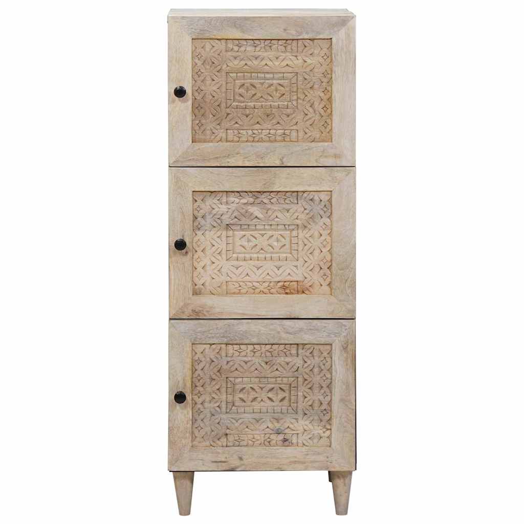 vidaXL Highboard White 40 x 33 x 110 cm Solid mango wood