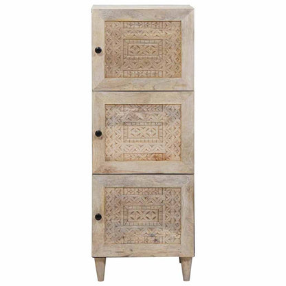 vidaXL Highboard White 40 x 33 x 110 cm Solid mango wood