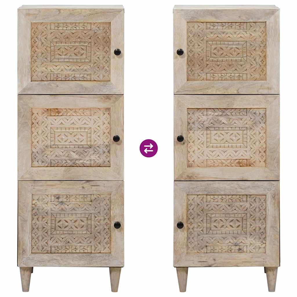 vidaXL Highboard White 40 x 33 x 110 cm Solid mango wood