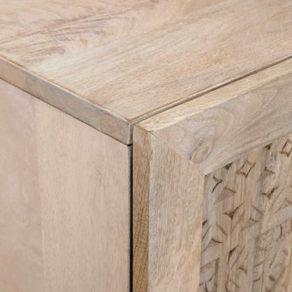 vidaXL Highboard White 60 x 33 x 100 cm Solid mango wood