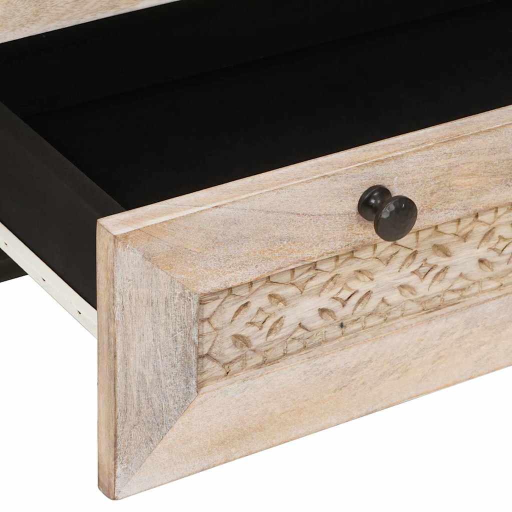 vidaXL Highboard White 60 x 33 x 100 cm Solid mango wood