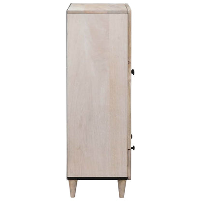 vidaXL Highboard White 60 x 33 x 100 cm Solid mango wood