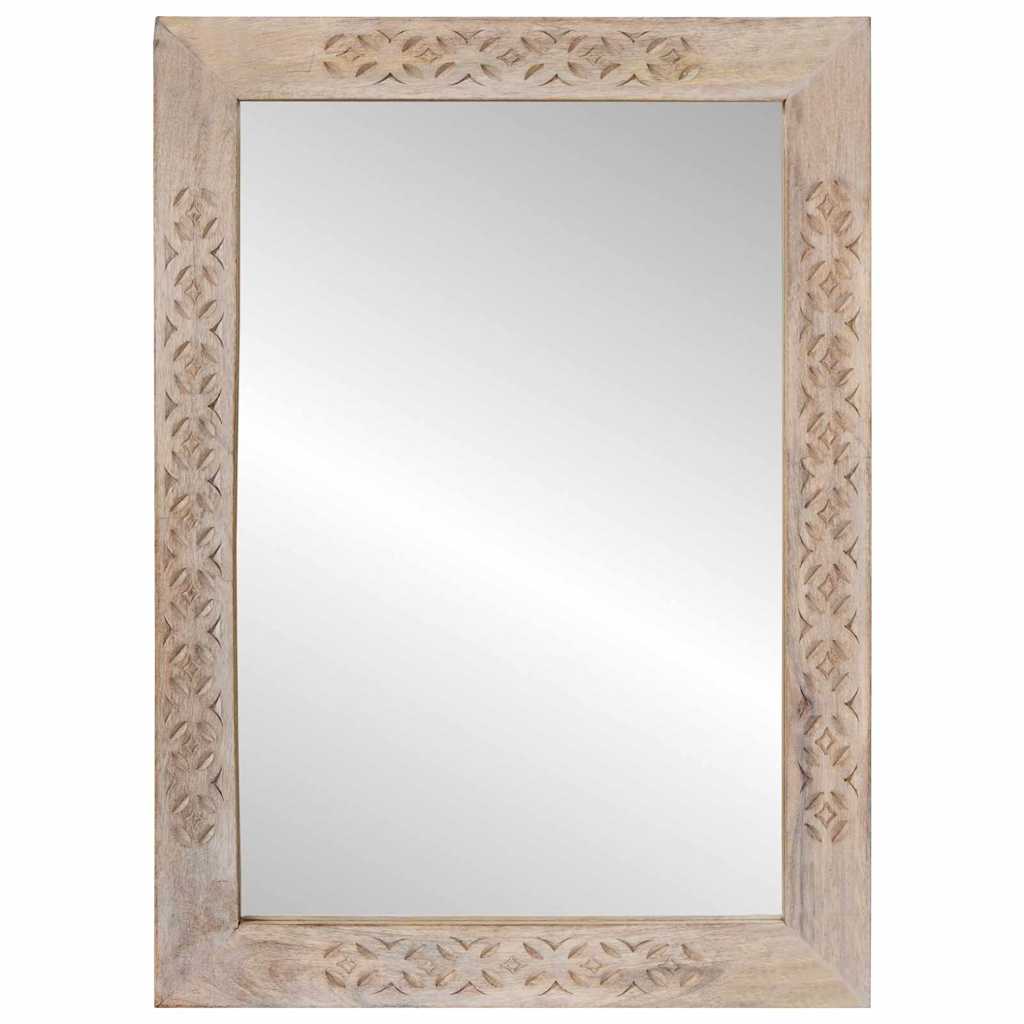 vidaXL Wall Mirror Bleached White 70 x 50 cm Engineered Wood and Glass