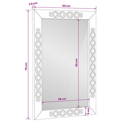 vidaXL Wall Mirror Bleached White 70 x 50 cm Engineered Wood and Glass