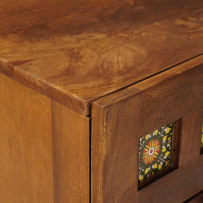 vidaXL Bedside Cabinet Brown 40 x 33 x 46 cm Solid Mango Wood