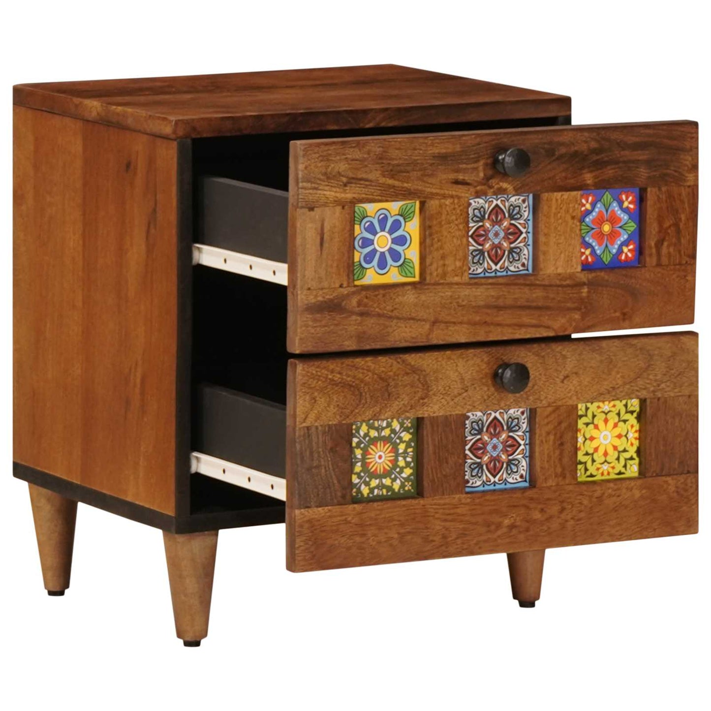 vidaXL Bedside Cabinet Brown 40 x 33 x 46 cm Solid Mango Wood