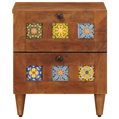 vidaXL Bedside Cabinet Brown 40 x 33 x 46 cm Solid Mango Wood
