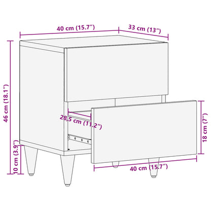 vidaXL Bedside Cabinet Brown 40 x 33 x 46 cm Solid Mango Wood