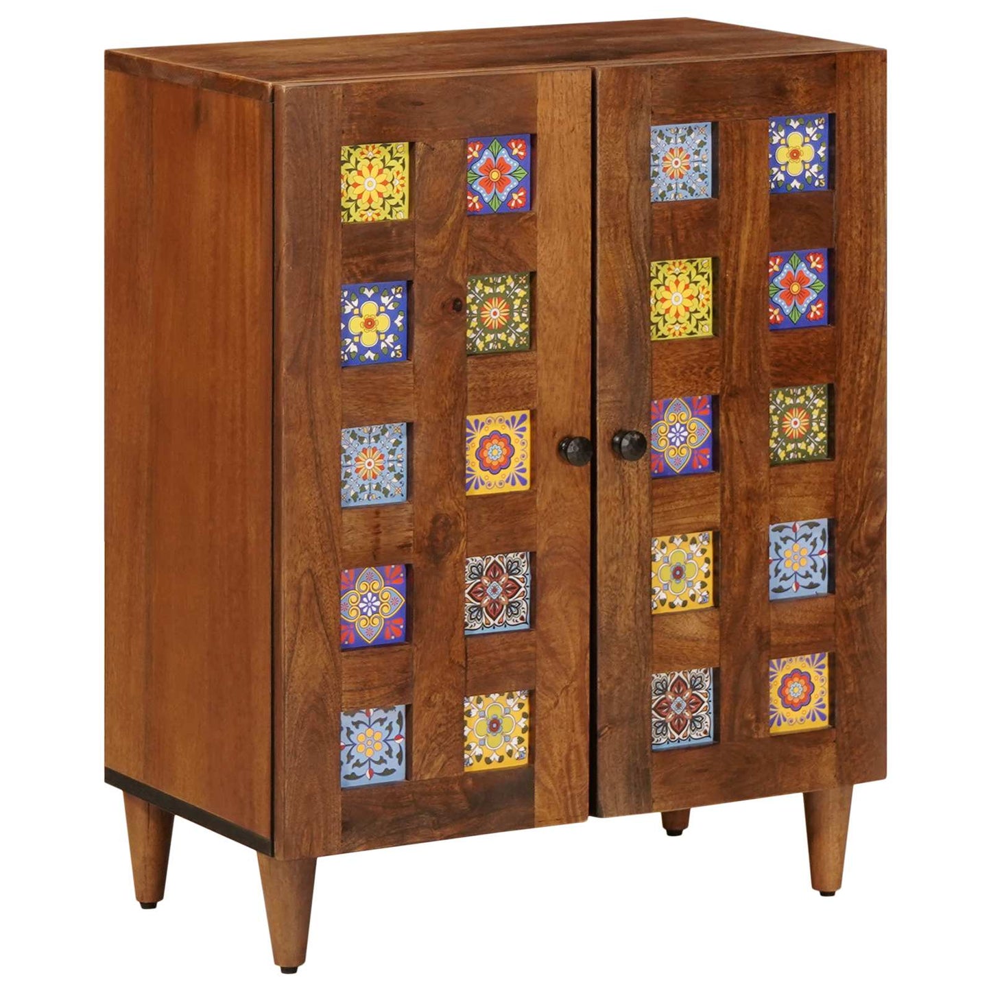 vidaXL Sideboard Walnut 60 x 33 x 75 cm Solid Mango Wood