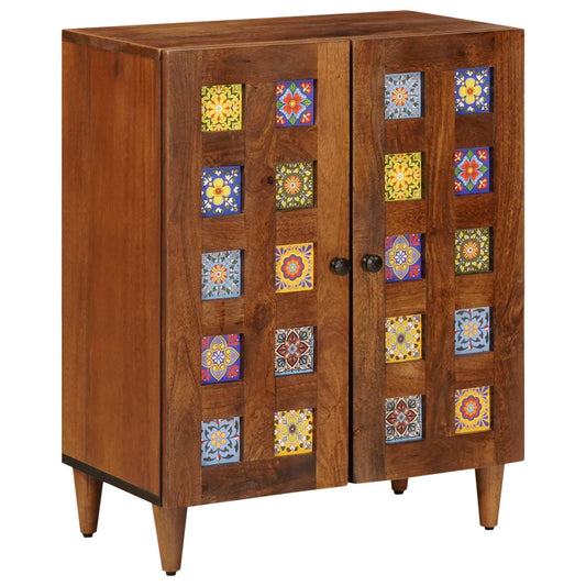 vidaXL Sideboard Walnut 60 x 33 x 75 cm Solid Mango Wood
