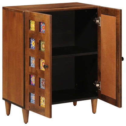 vidaXL Sideboard Walnut 60 x 33 x 75 cm Solid Mango Wood