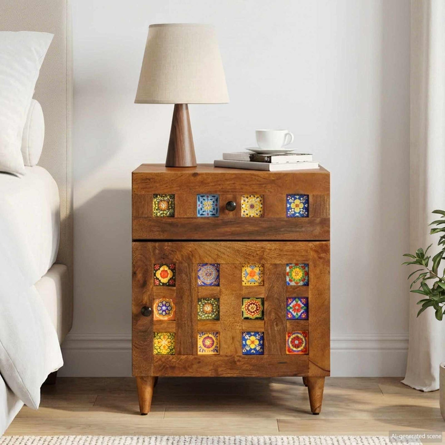 vidaXL Bedside Cabinet Brown 50 x 33 x 60 cm Solid Mango Wood