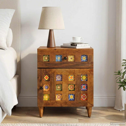 vidaXL Bedside Cabinet Brown 50 x 33 x 60 cm Solid Mango Wood