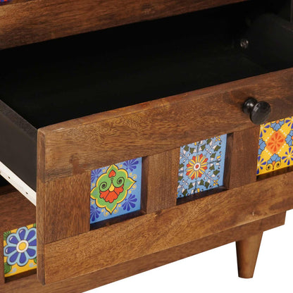 vidaXL Bedside Cabinet Brown 50 x 33 x 62 cm Solid Mango Wood