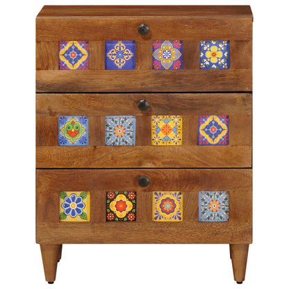vidaXL Bedside Cabinet Brown 50 x 33 x 62 cm Solid Mango Wood