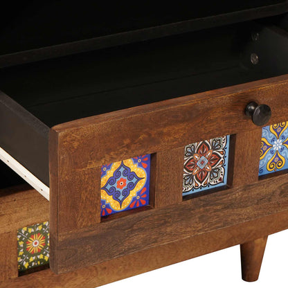 vidaXL Bedside Cabinet Brown 50 x 33 x 62 cm Solid Mango Wood
