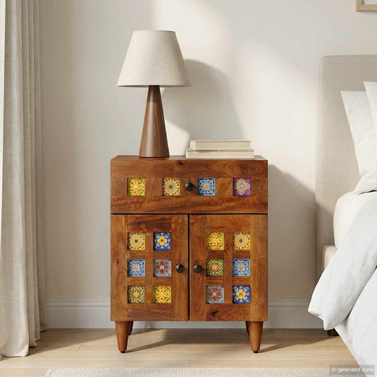 vidaXL Bedside Cabinet Brown 50 x 33 x 60 cm Solid Mango Wood