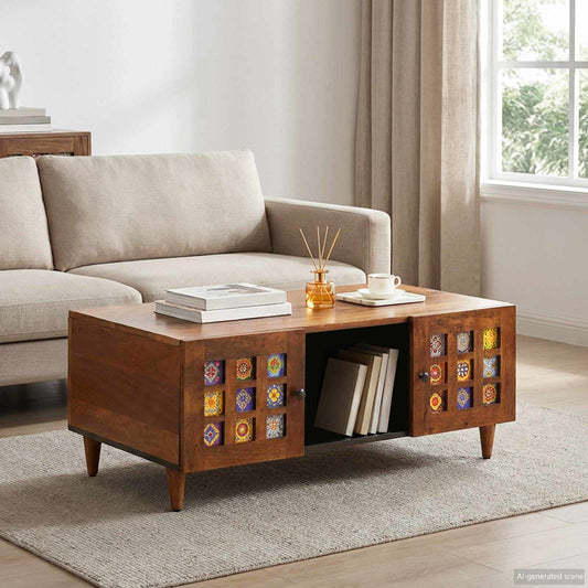 vidaXL Coffee Table Brown 100 x 54 x 40 cm Solid Mango Wood