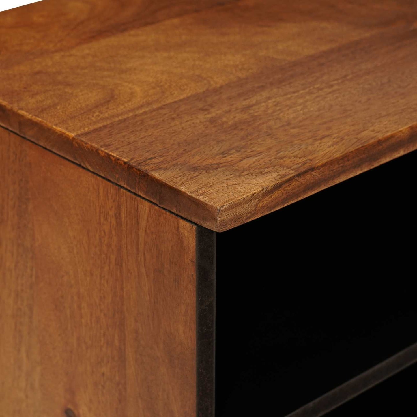 vidaXL TV Cabinet with Drawer Walnut 100 x 33 x 46 cm Solid Mango Wood