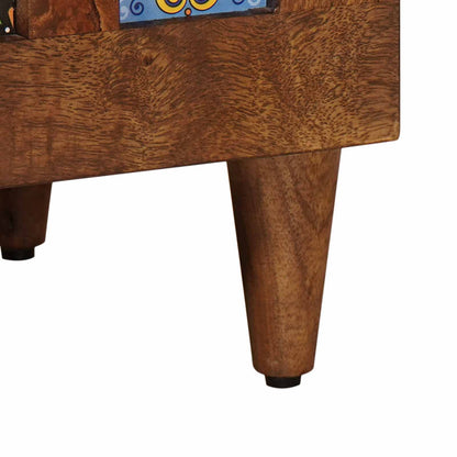 vidaXL TV Cabinet with Drawer Walnut 80 x 33 x 46 cm Solid Mango Wood