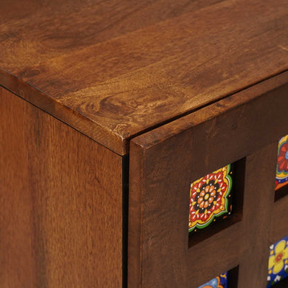 vidaXL Sideboard with Storage Walnut 40 x 33 x 75 cm Solid Mango Wood