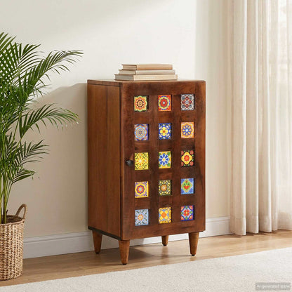 vidaXL Sideboard with Storage Walnut 40 x 33 x 75 cm Solid Mango Wood