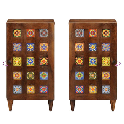 vidaXL Sideboard with Storage Walnut 40 x 33 x 75 cm Solid Mango Wood