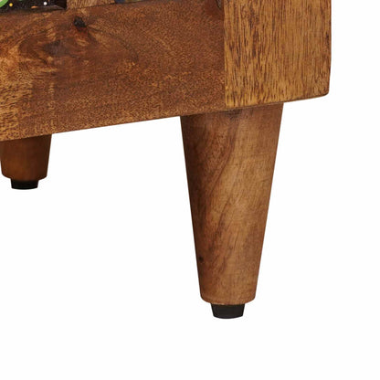 vidaXL Highboard with Storage Walnut 40 x 33 x 110 cm Solid Mango Wood