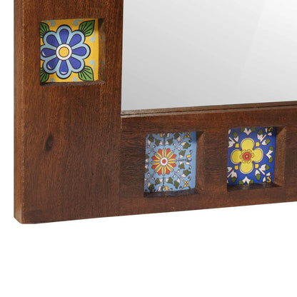 vidaXL Bathroom Mirror Walnut 50 x 70 x 2.5 cm Solid Mango Wood