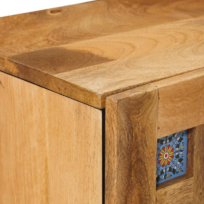 vidaXL Bedside Cabinet 2 pcs Natural 40 x 33 x 46 cm Solid Mango Wood