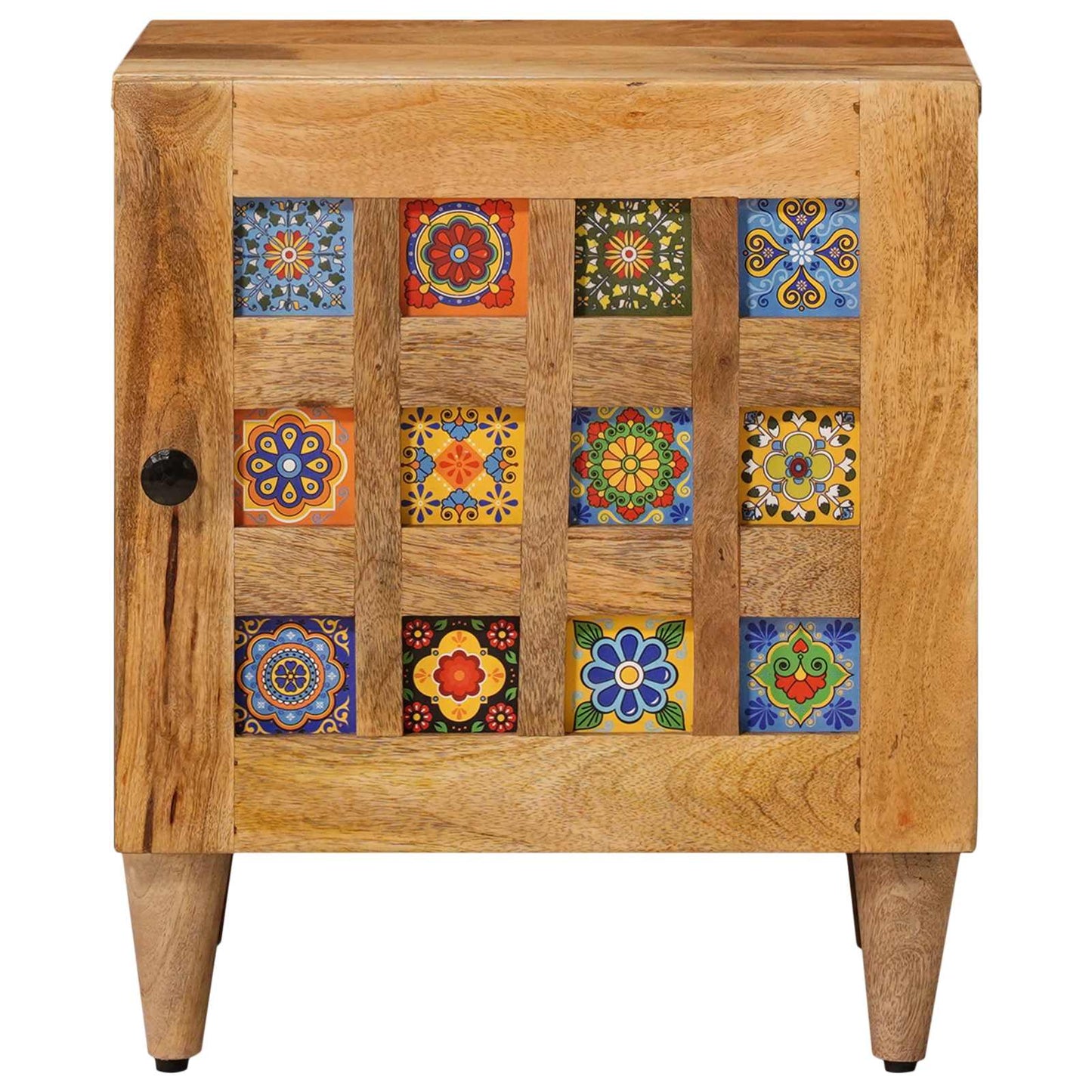 vidaXL Bedside Cabinet 2 pcs Natural 40 x 33 x 46 cm Solid Mango Wood