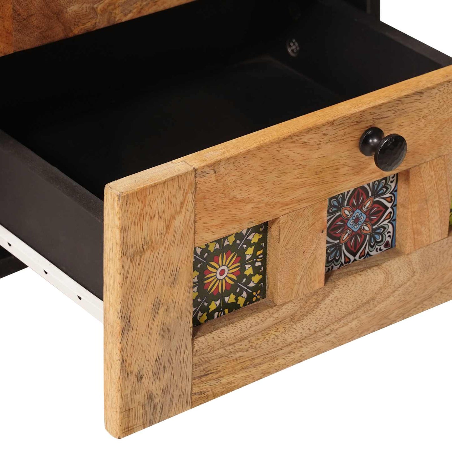 vidaXL Bedside Cabinet 2 pcs Natural 40 x 33 x 46 cm Solid Mango Wood