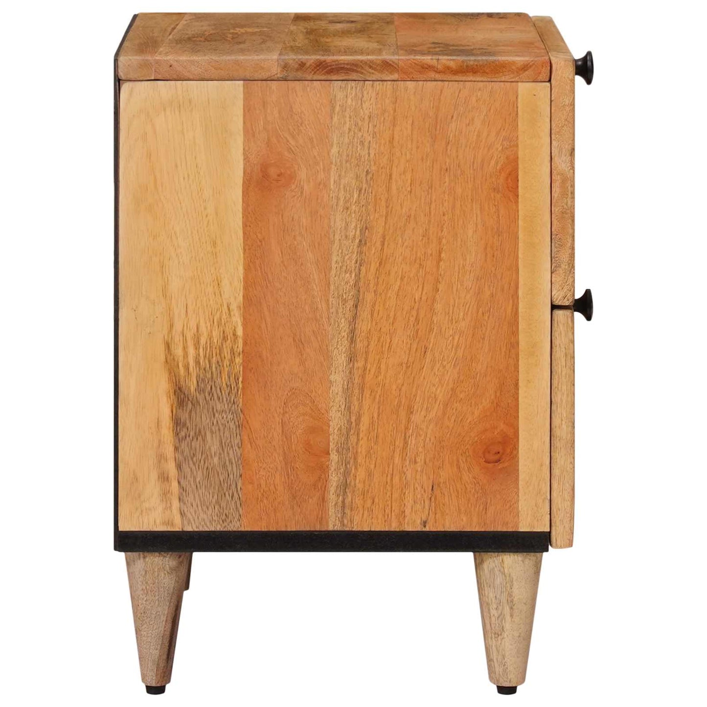 vidaXL Bedside Cabinet 2 pcs Natural 40 x 33 x 46 cm Solid Mango Wood