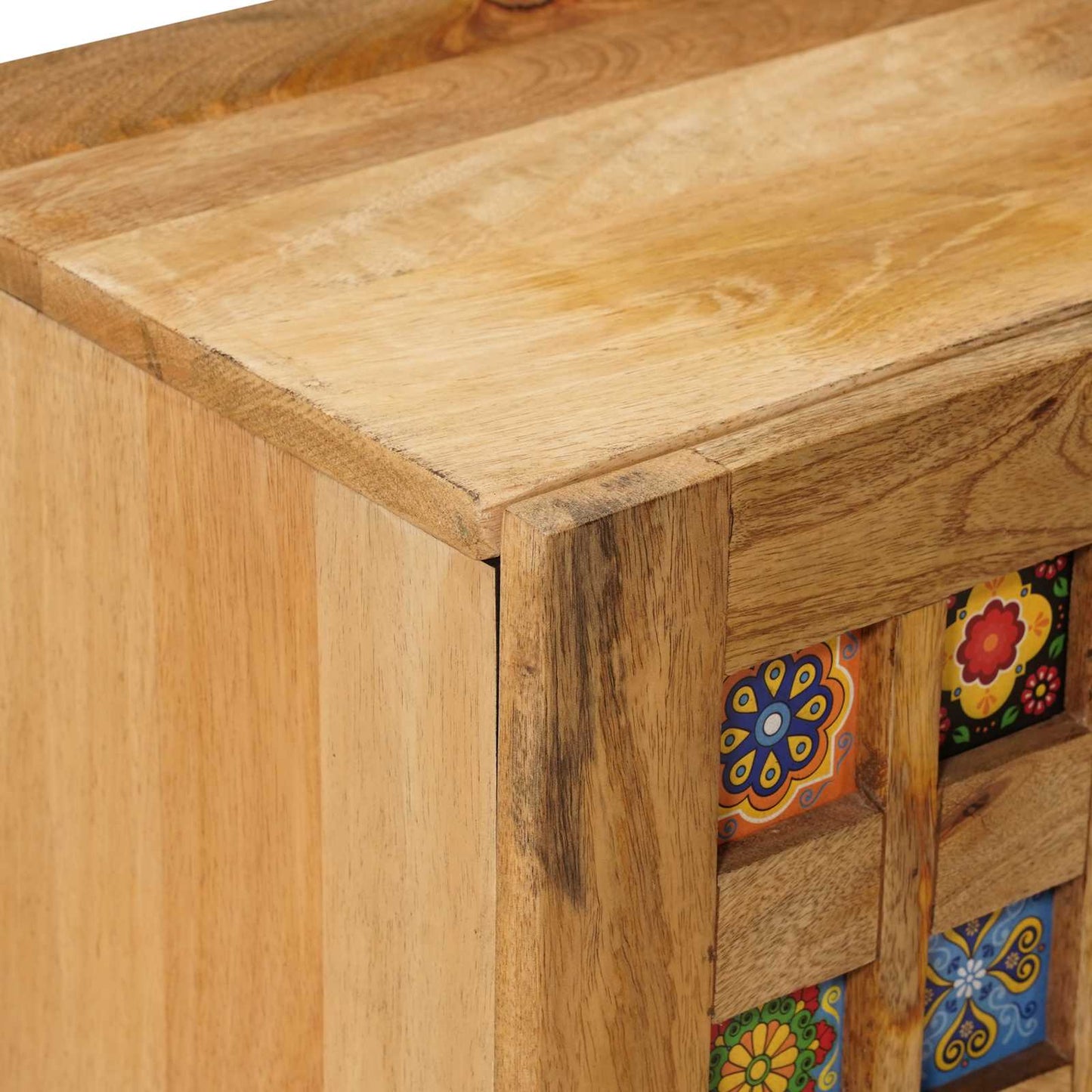 vidaXL TV Cabinet with Shelf Natural 105 x 33 x 46 cm Solid Mango Wood