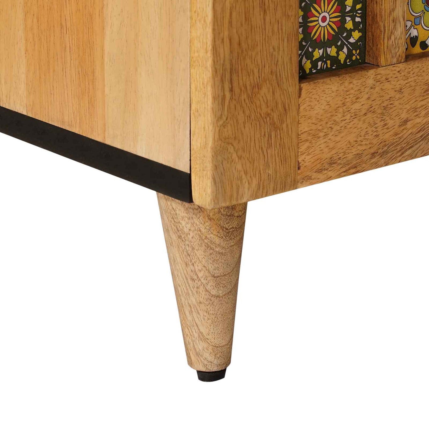 vidaXL TV Cabinet with Shelf Natural 105 x 33 x 46 cm Solid Mango Wood