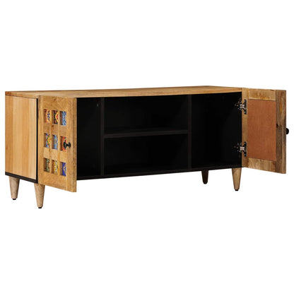 vidaXL TV Cabinet with Shelf Natural 105 x 33 x 46 cm Solid Mango Wood