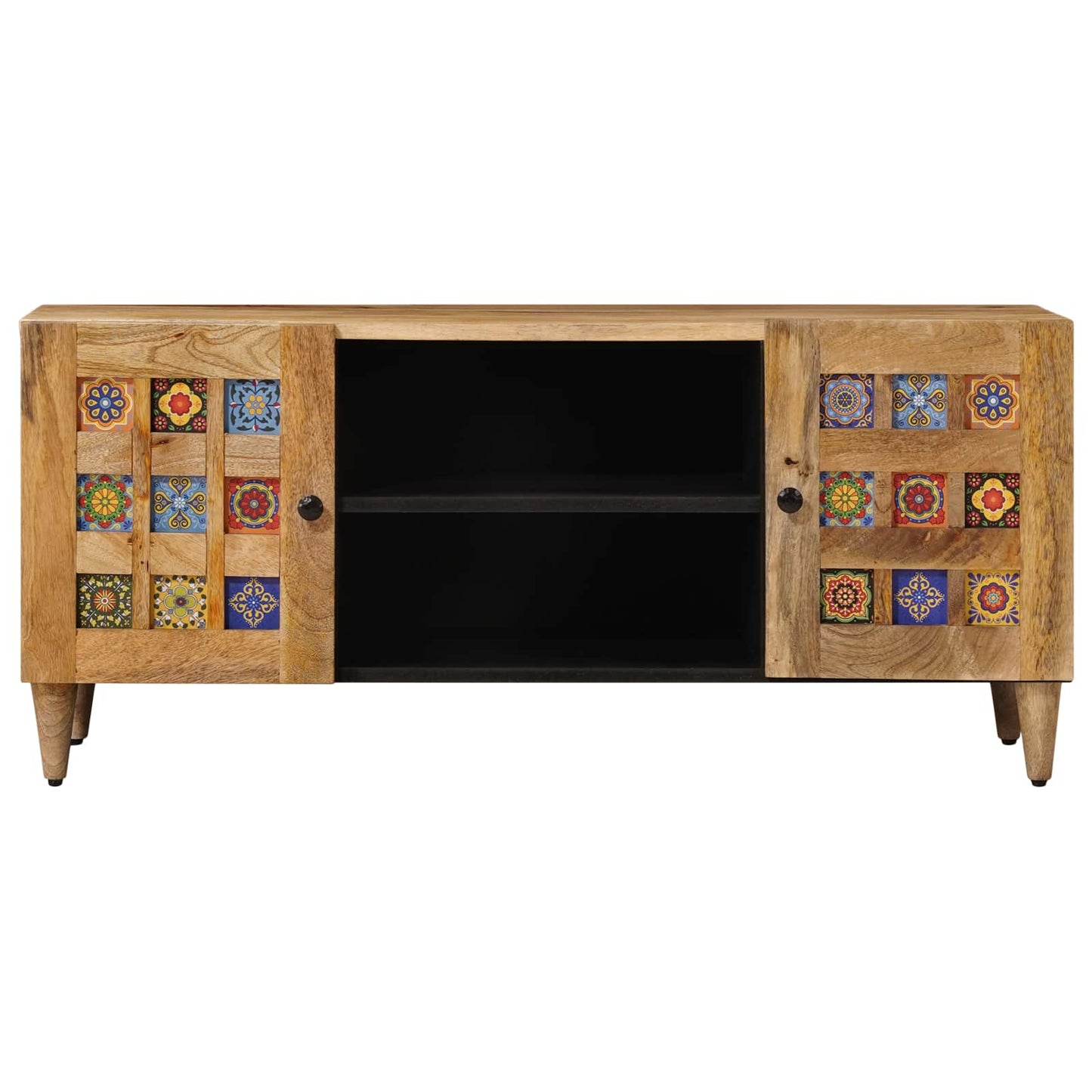 vidaXL TV Cabinet with Shelf Natural 105 x 33 x 46 cm Solid Mango Wood
