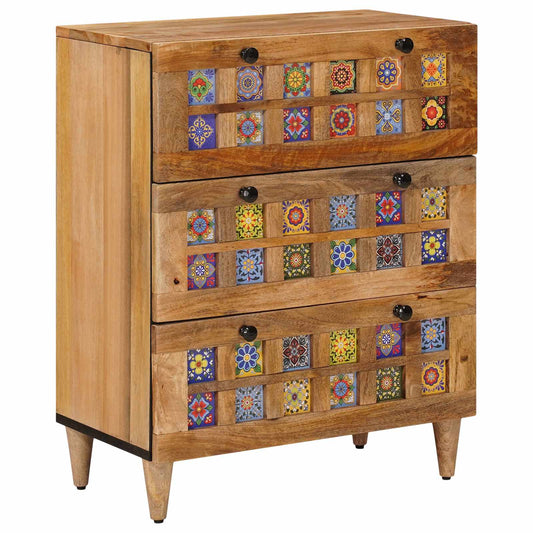 vidaXL Sideboard Natural 60 x 33 x 75 cm Solid Mango Wood