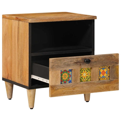 vidaXL Bedside Cabinet 2 pcs Natural 40 x 33 x 46 cm Solid Mango Wood