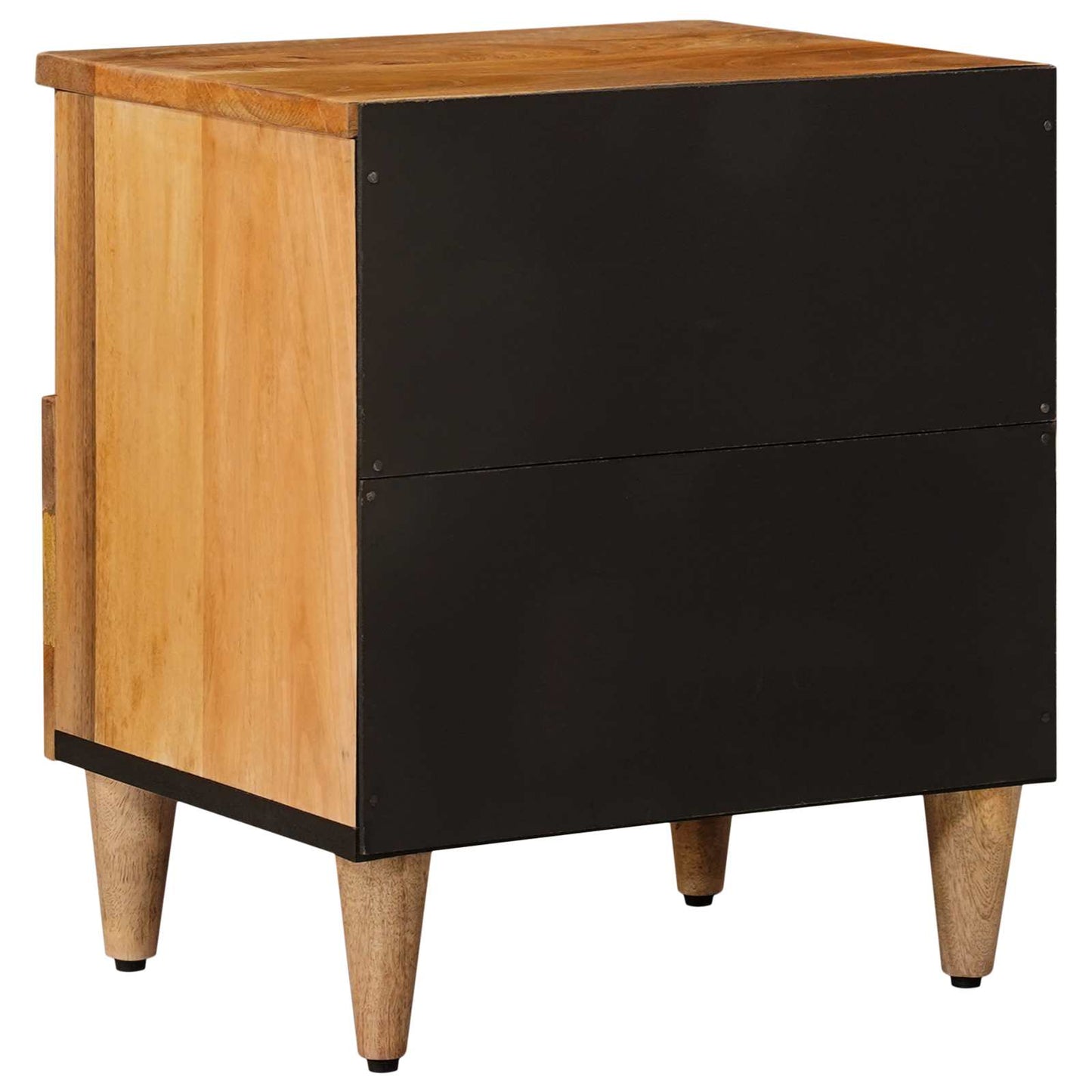 vidaXL Bedside Cabinet 2 pcs Natural 40 x 33 x 46 cm Solid Mango Wood