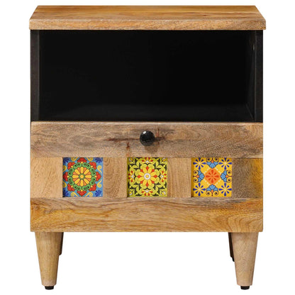 vidaXL Bedside Cabinet 2 pcs Natural 40 x 33 x 46 cm Solid Mango Wood