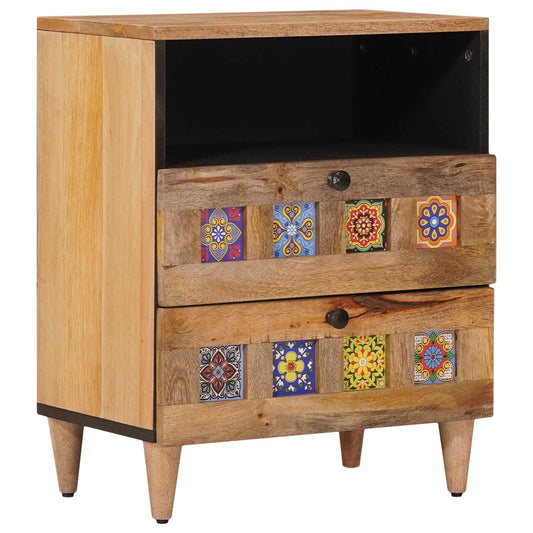 vidaXL Bedside Cabinet Natural 50 x 33 x 62 cm Solid Mango Wood
