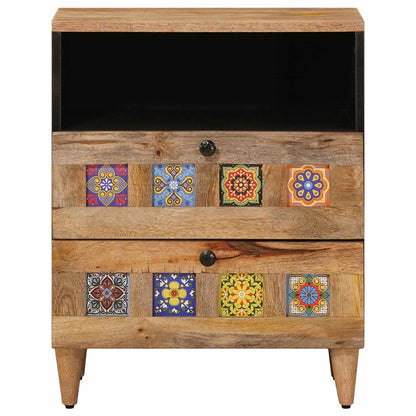 vidaXL Bedside Cabinet Natural 50 x 33 x 62 cm Solid Mango Wood
