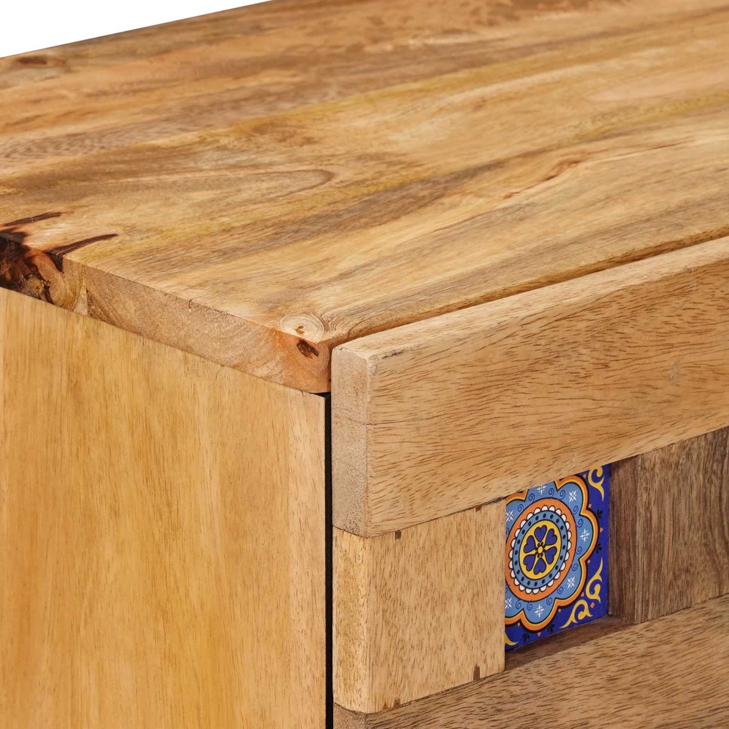 vidaXL Bedside Cabinet Natural 50 x 33 x 60 cm Solid Mango Wood